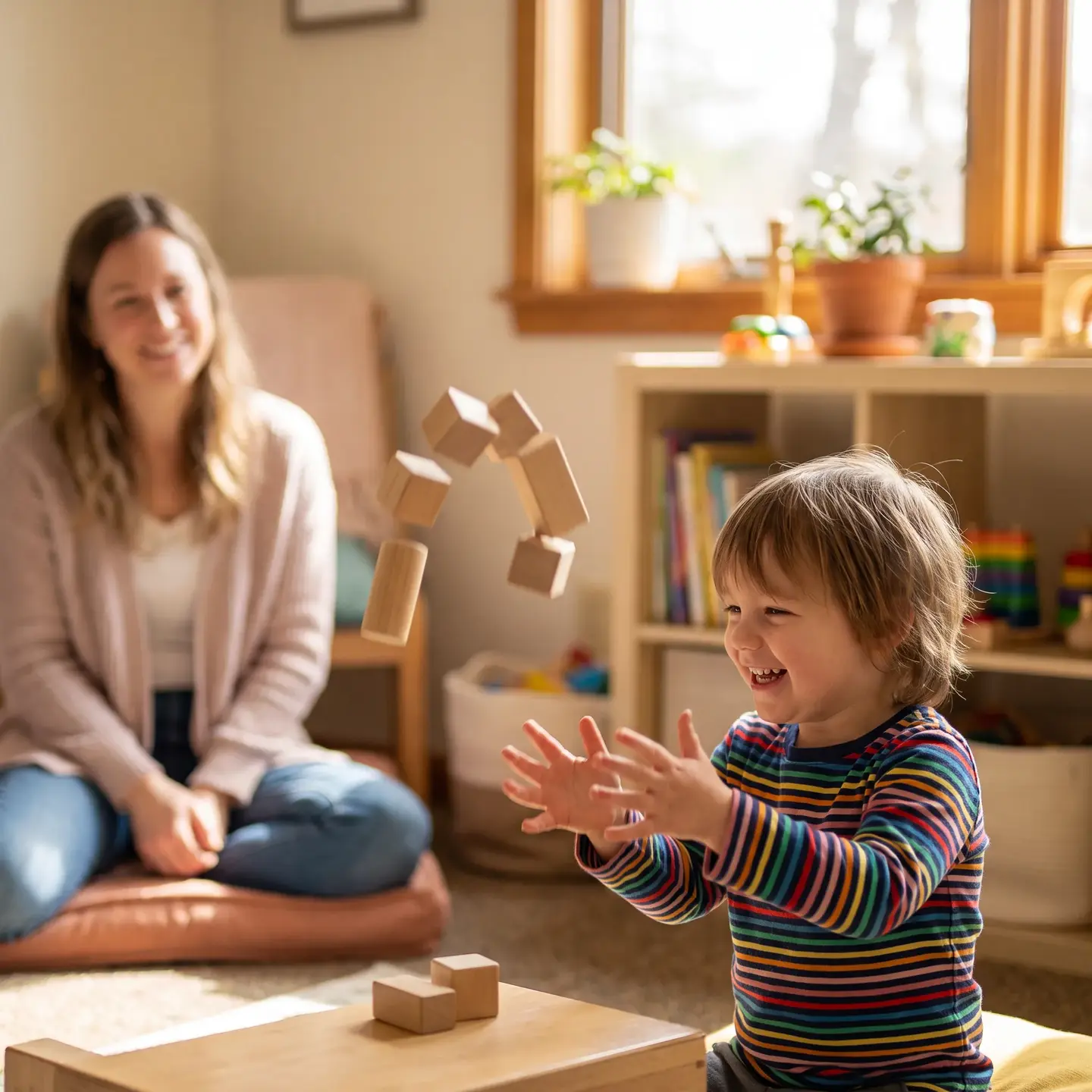 Child playing blocks