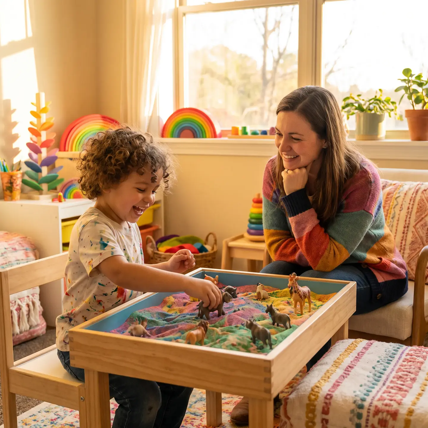 Child sandtray therapy play