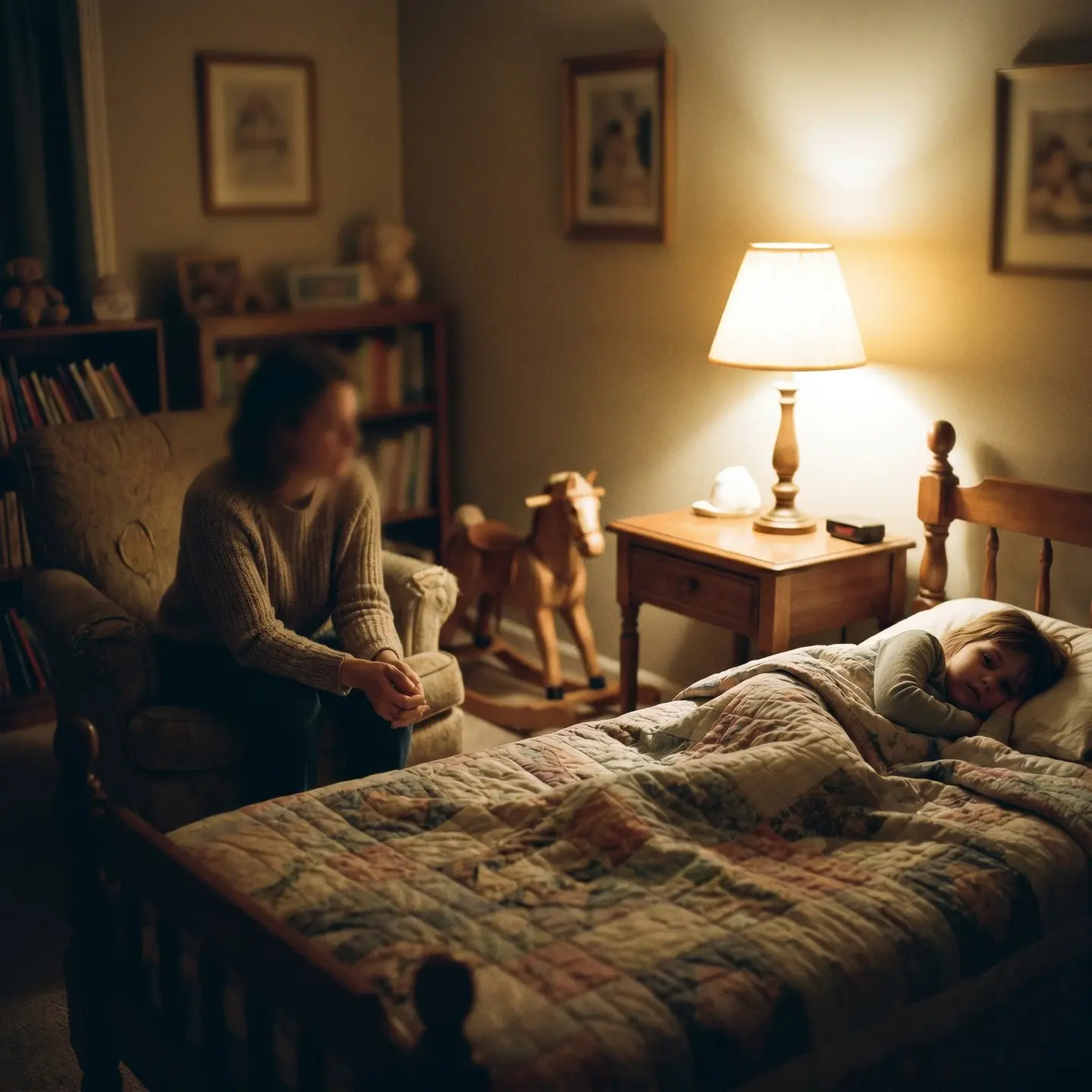 Child sleeping with parent support