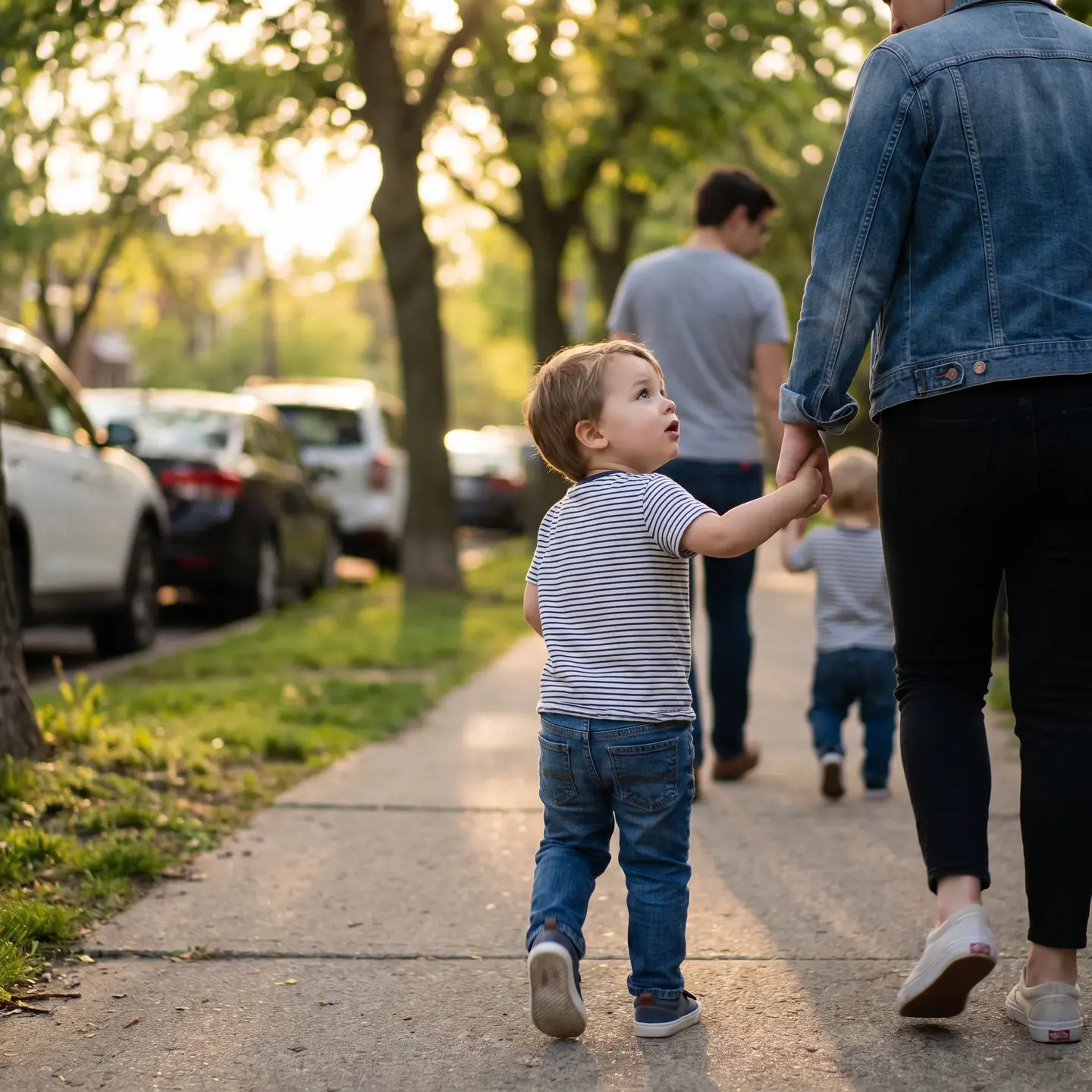 Family on candid pathway