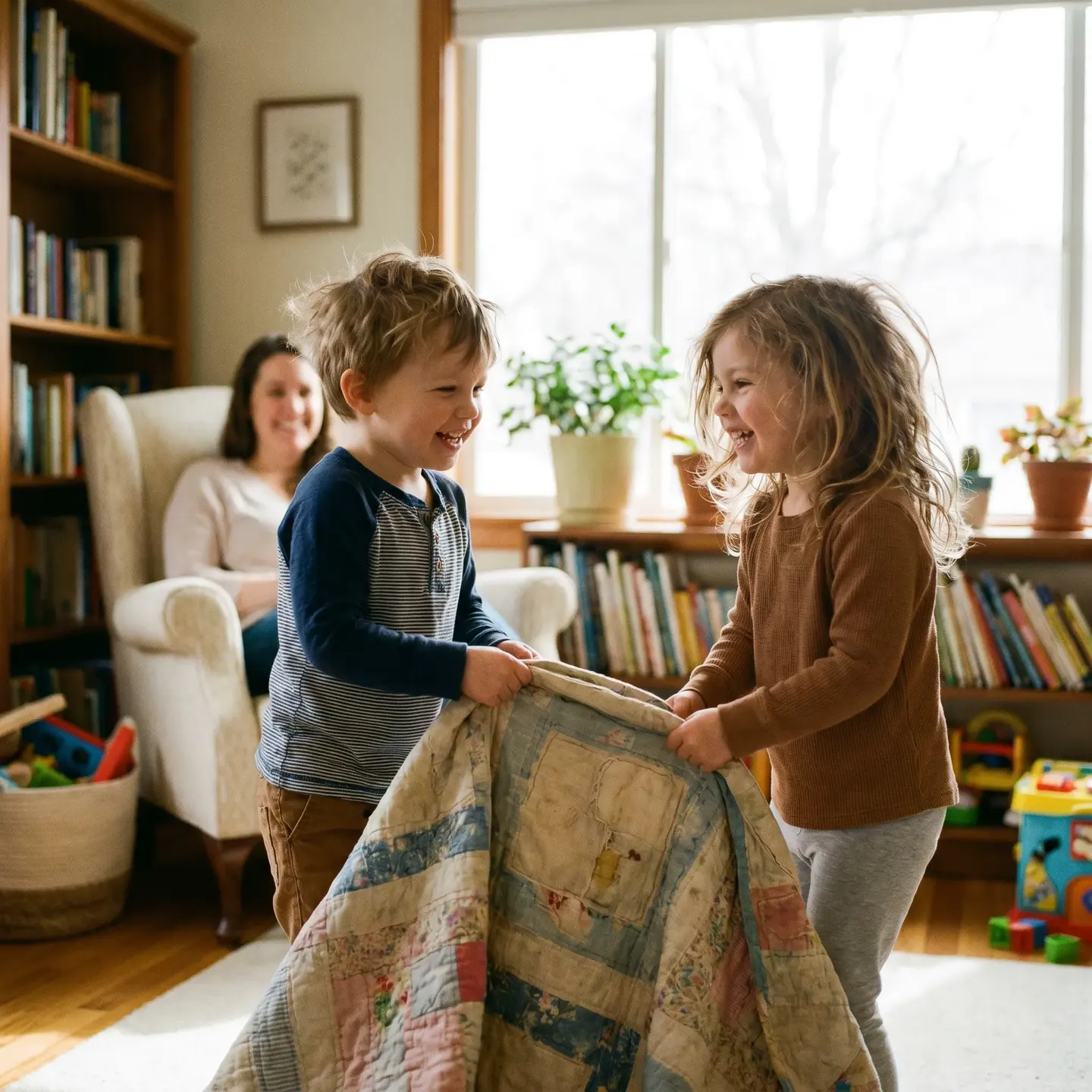 Family engaging in playful interaction