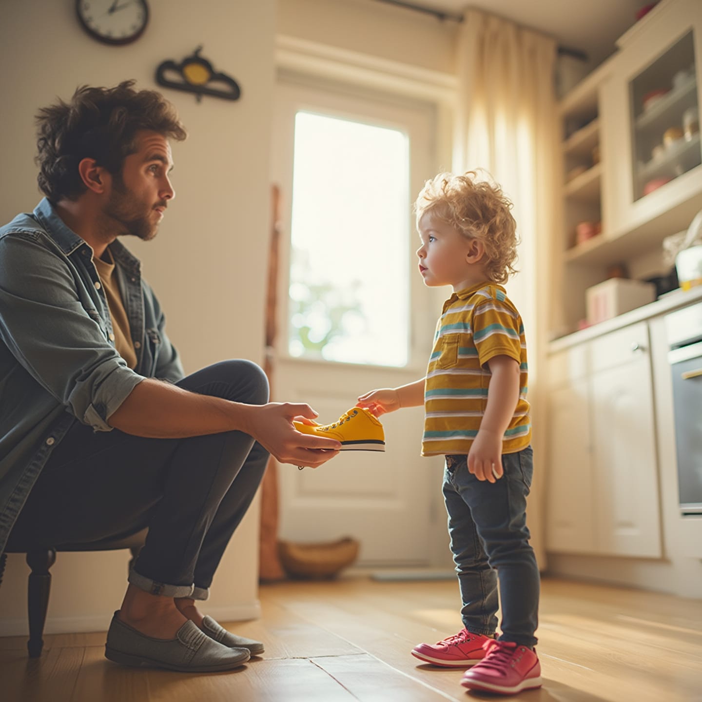 Child making choices during morning routine