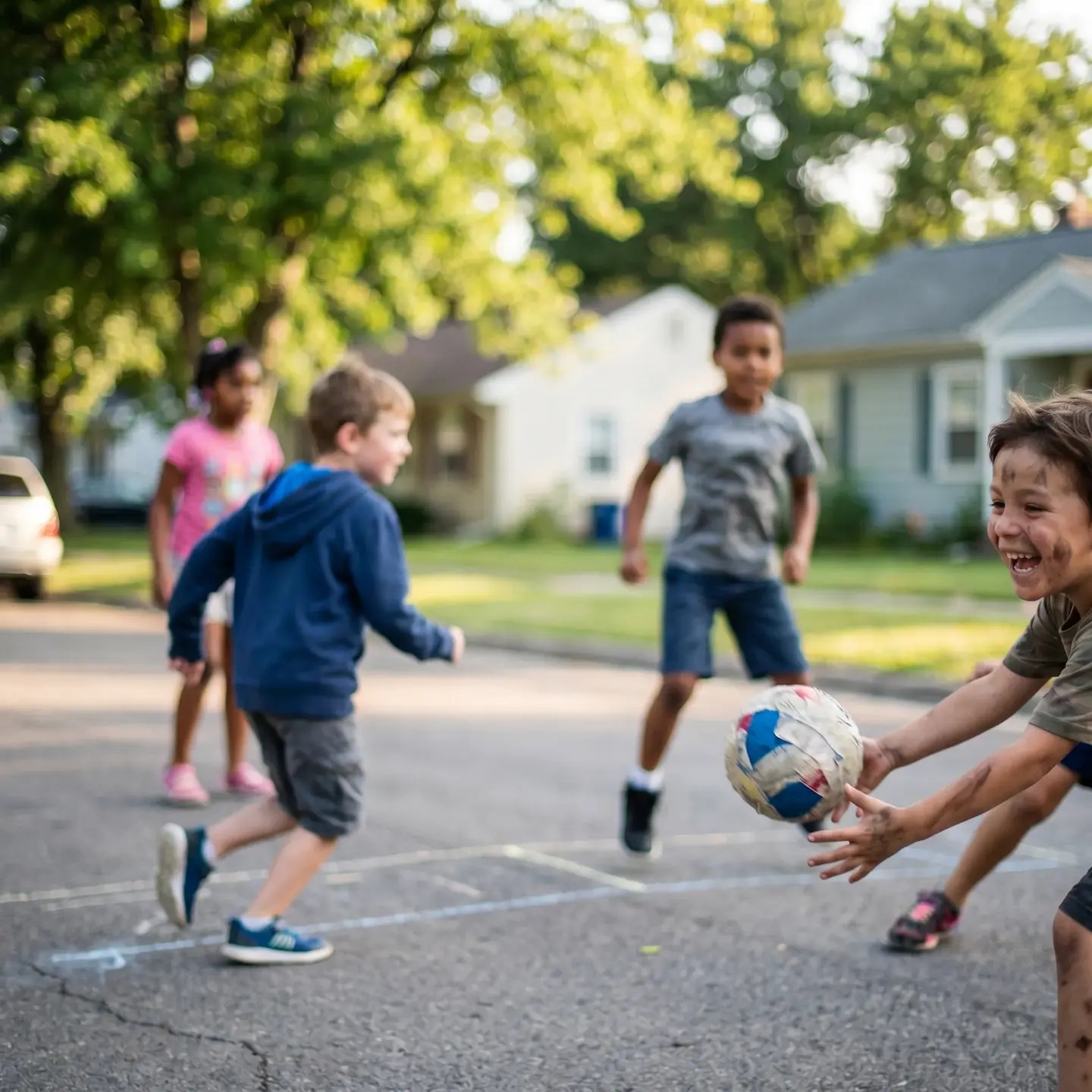 Neighborhood children creative play