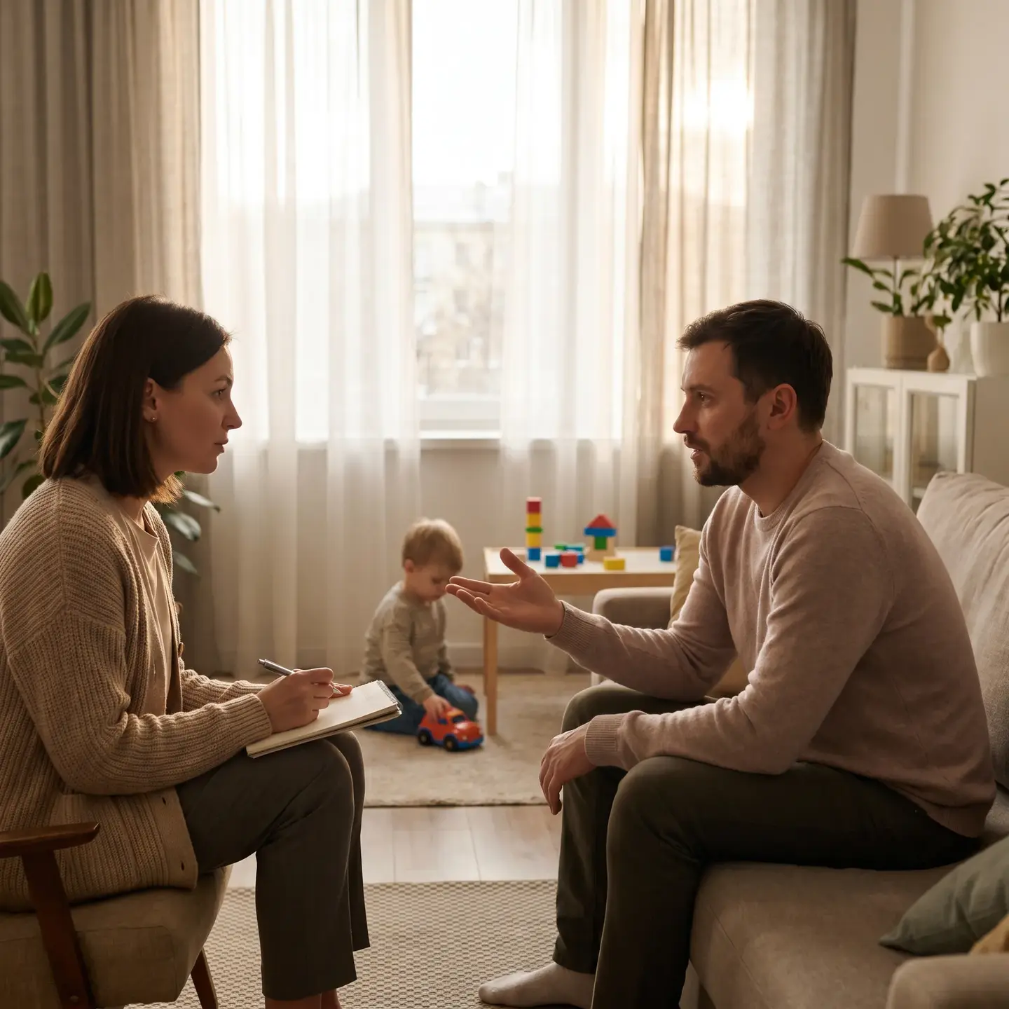 Parent and therapist discussion during session