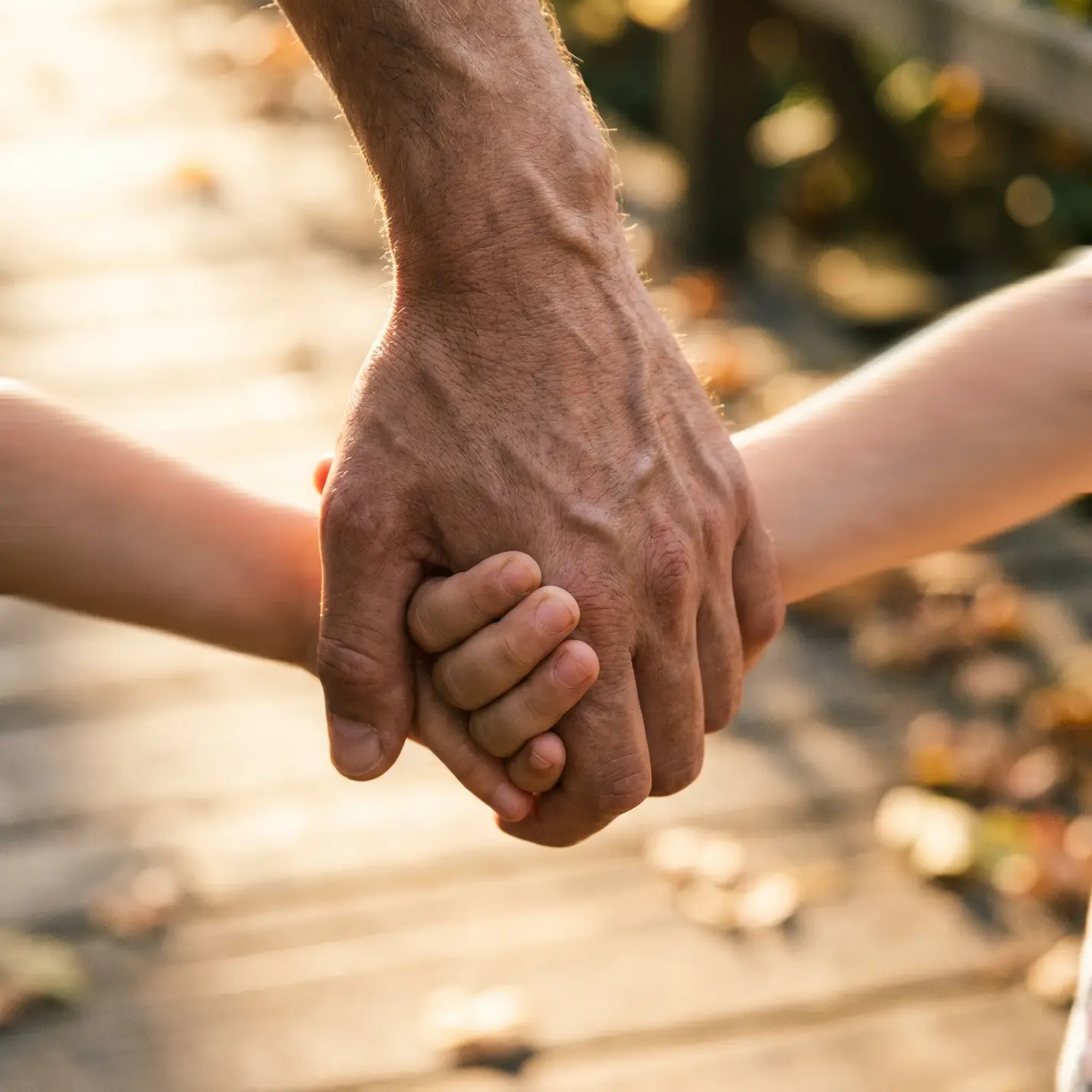 Parent holding child's hand