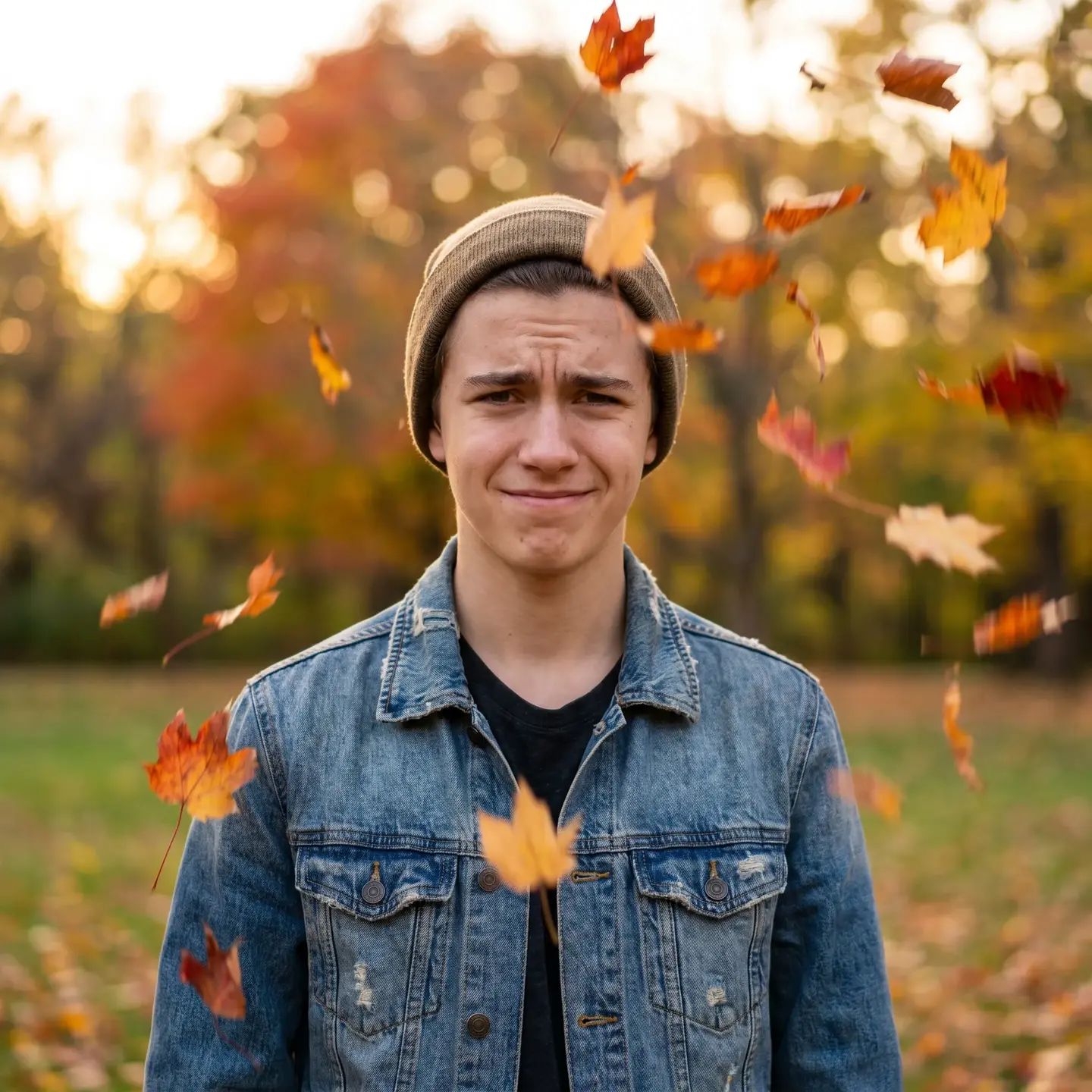 Teen skeptical outdoors