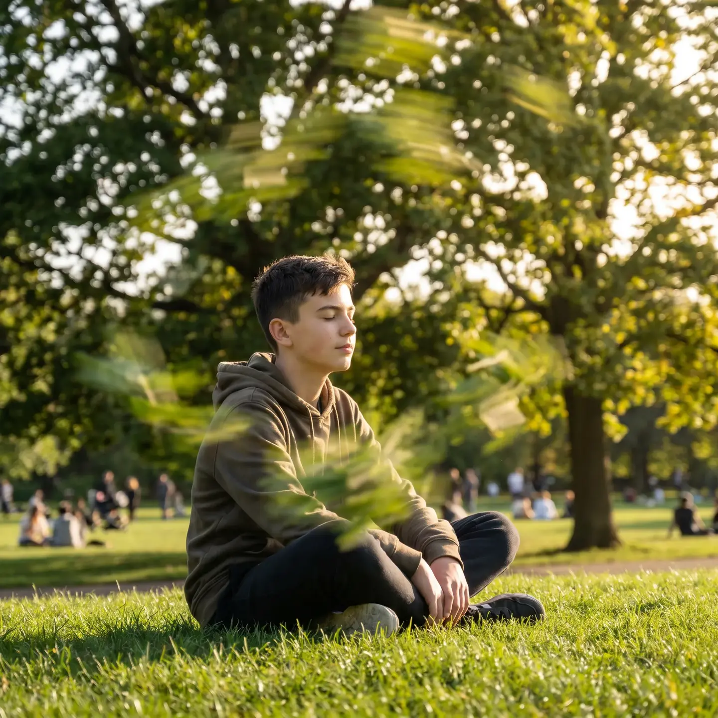 Teen practicing mindfulness
