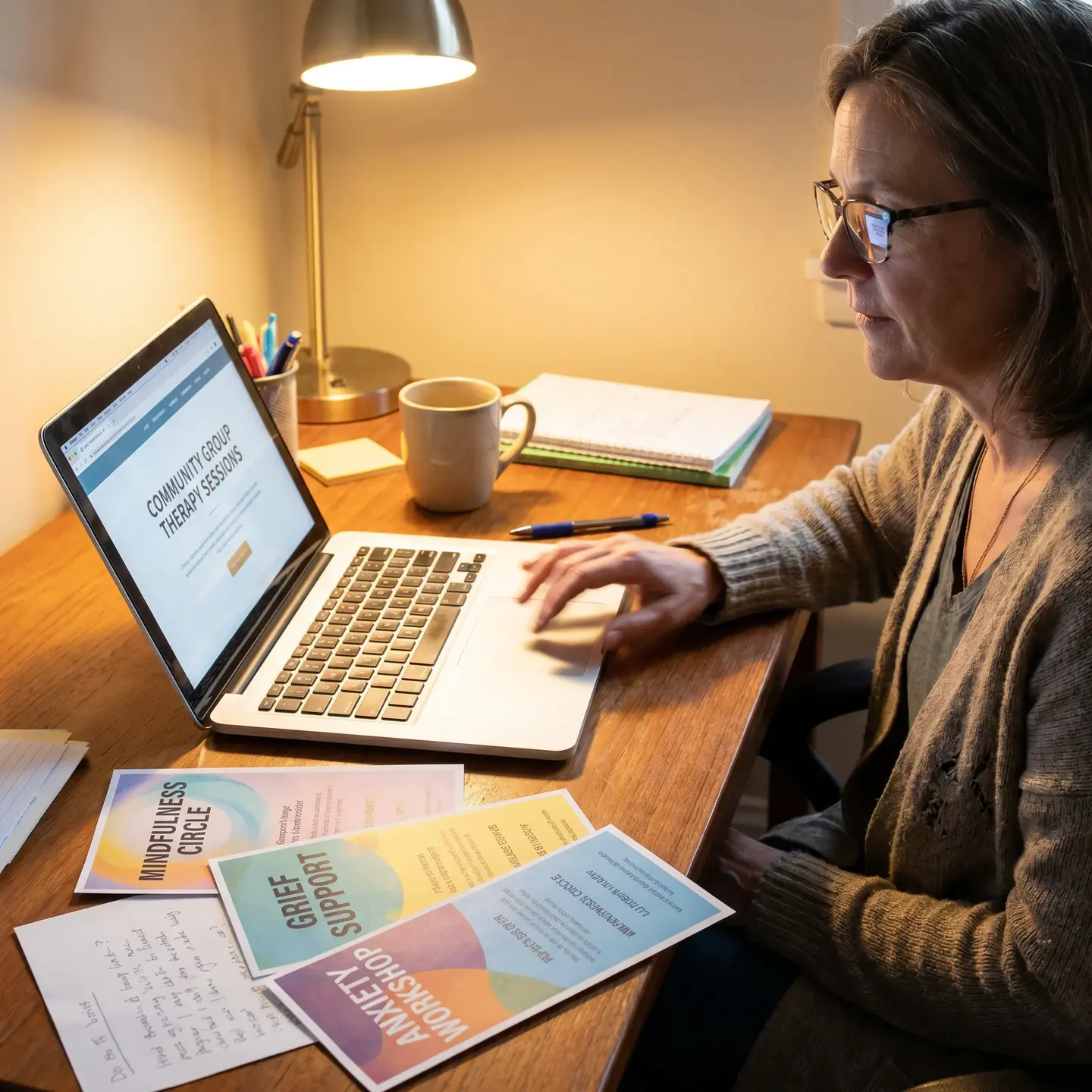Therapist plans group sessions