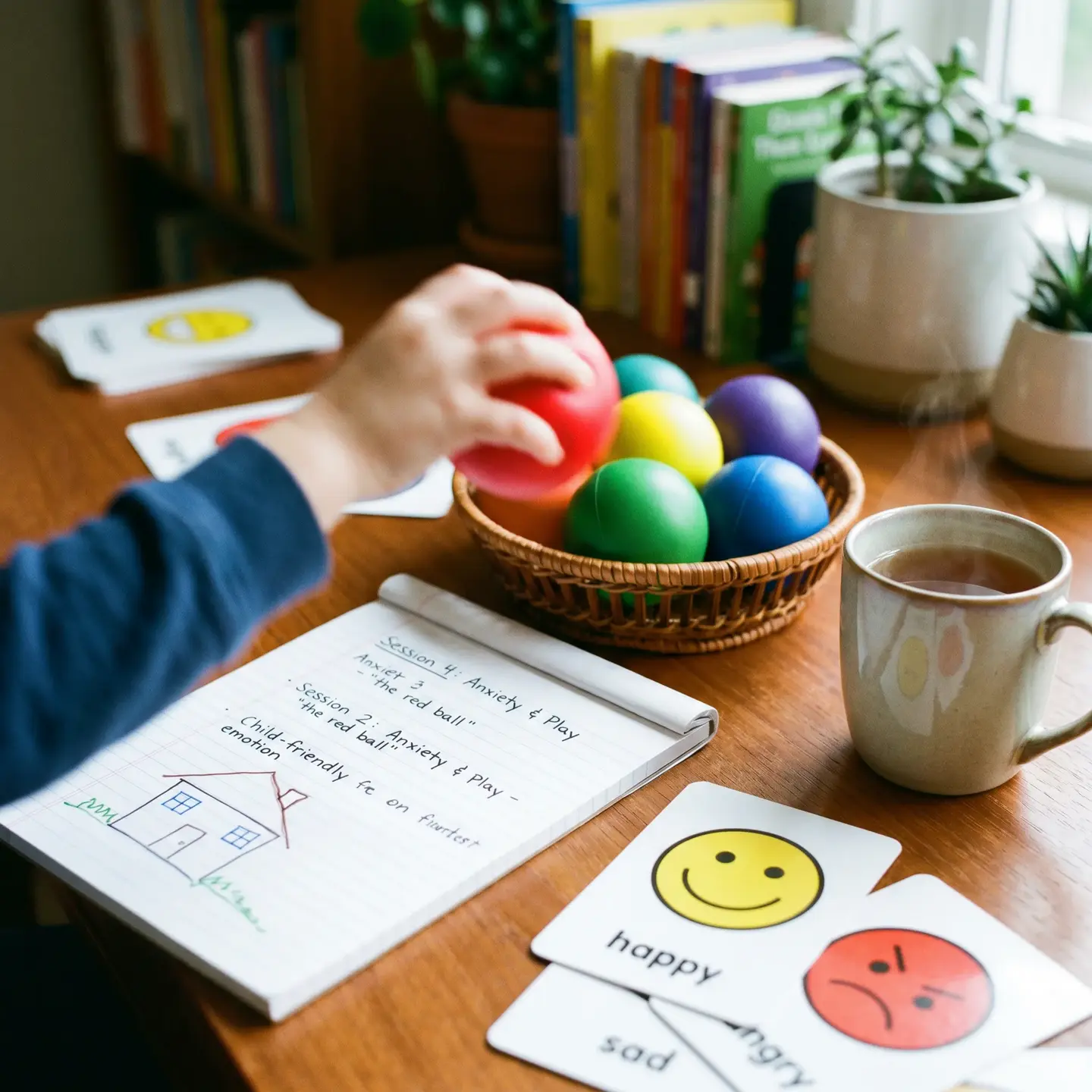 Therapy desk with child focus